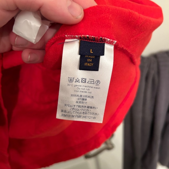 SOLD Louis Vuitton 2018 Red Towel Letter Monogram Logo T Shirt - Picture 4 of 9